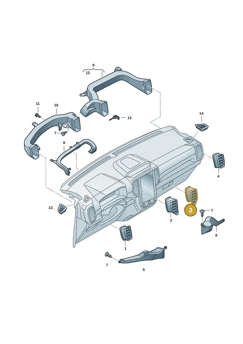 2HJ815706QR12 — Volkswagen Amarok (2022-2025) diagram 2hb819050, position 3