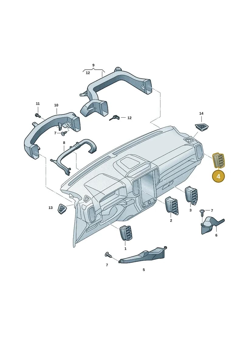 2HJ819703SR12 — Volkswagen Amarok (2022-2025) diagram 2hb819050, position 4