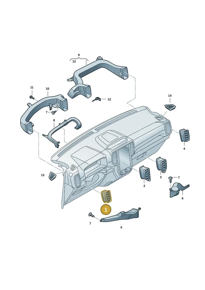 2HJ819704PR12 — Volkswagen Amarok (2022-2025) diagram 2hb819050, position 1