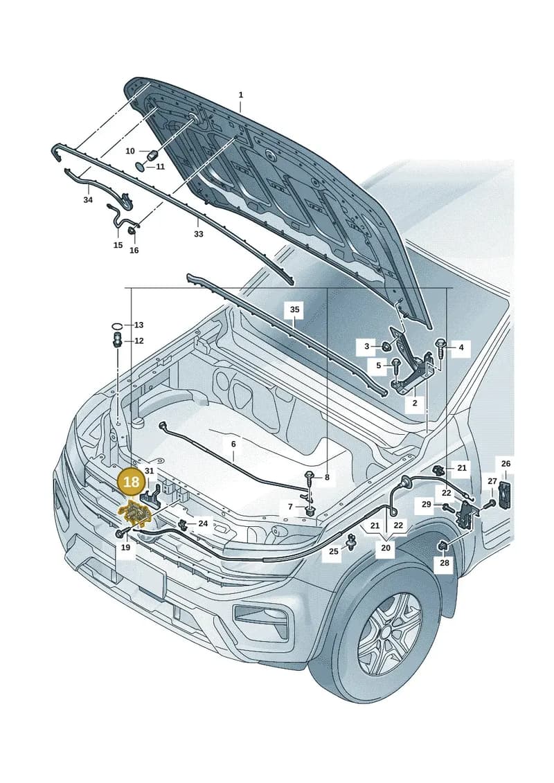 2HJ823509A — Volkswagen Amarok (2022-2025) diagram 2hb823000, position 18