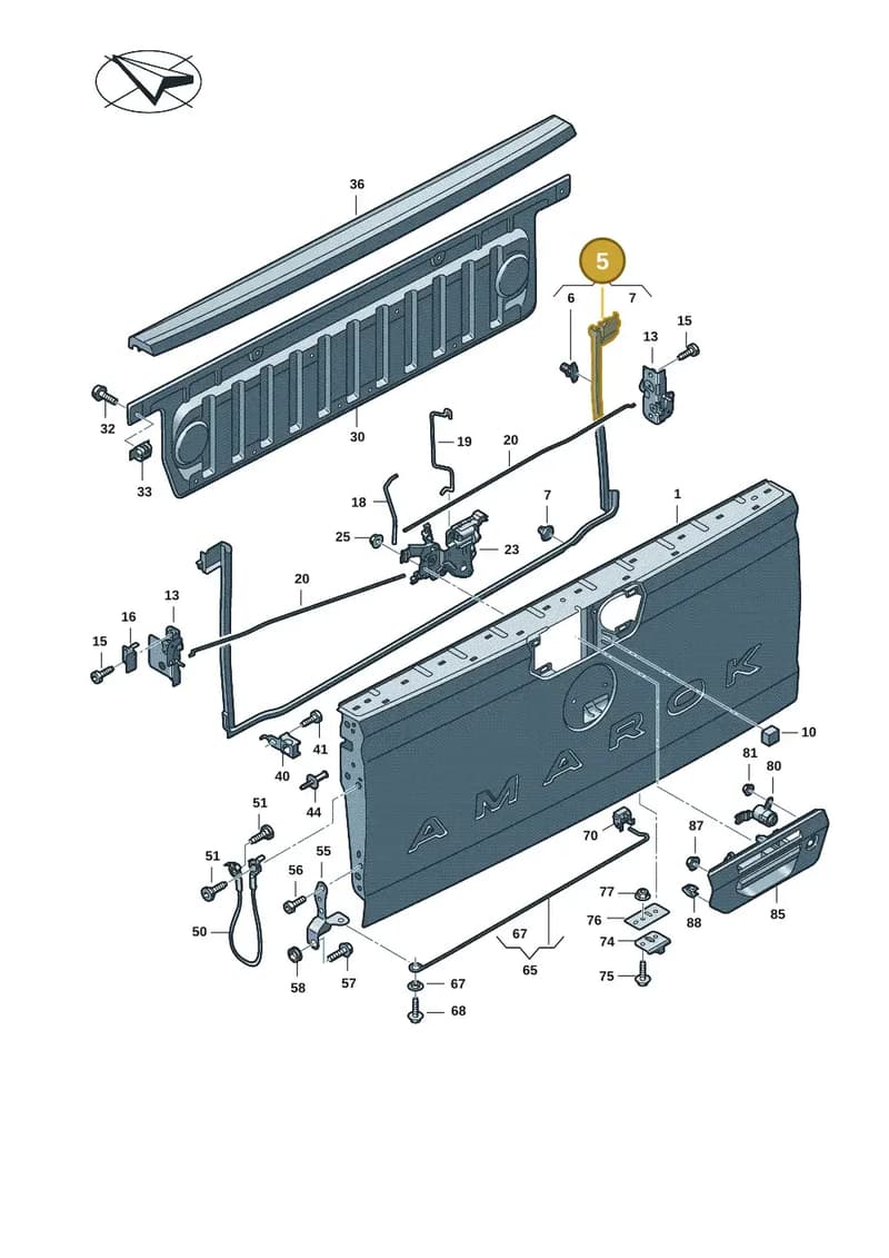 2HJ829193D — Volkswagen Amarok (2022-2025) diagram 2hb829000, position 5