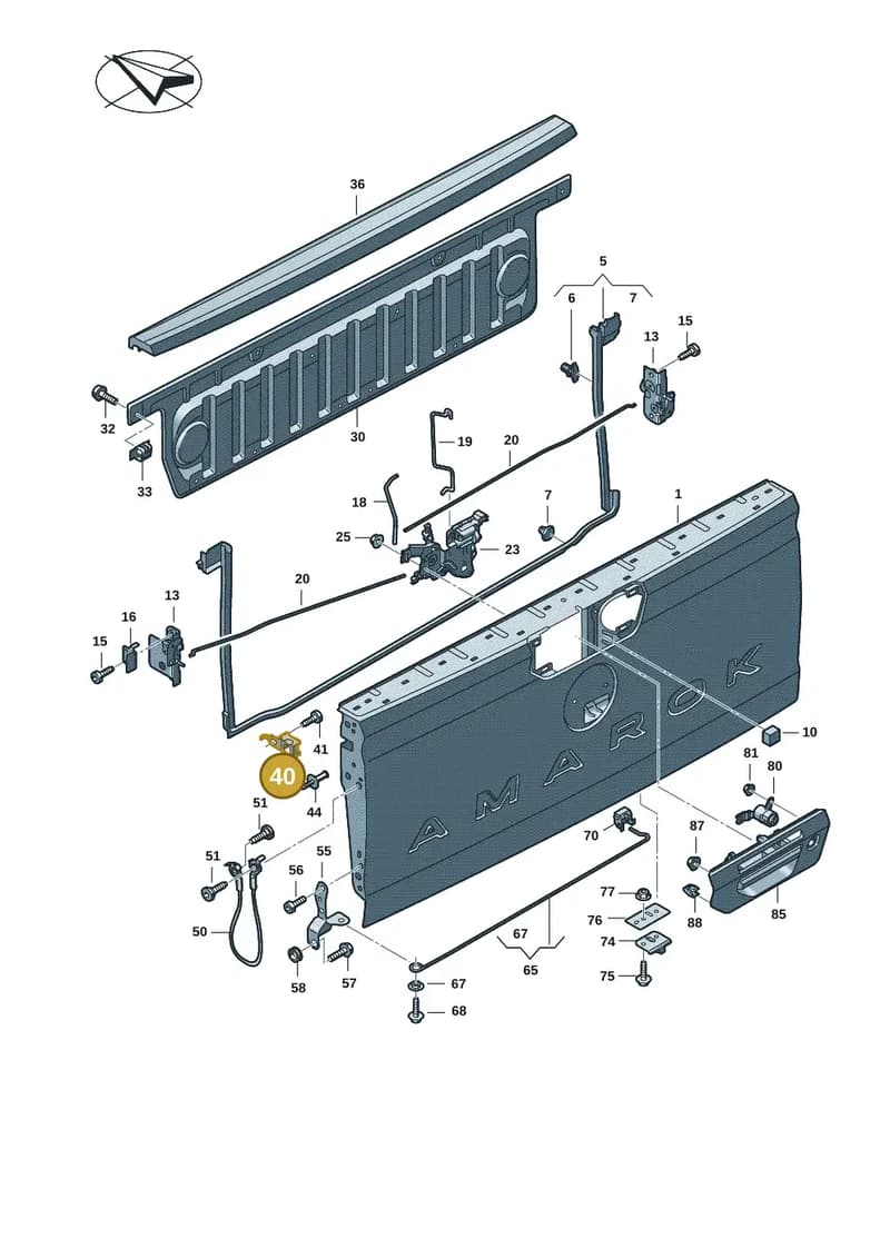 2HJ829877B — Volkswagen Amarok (2022-2025) diagram 2hb829000, position 40