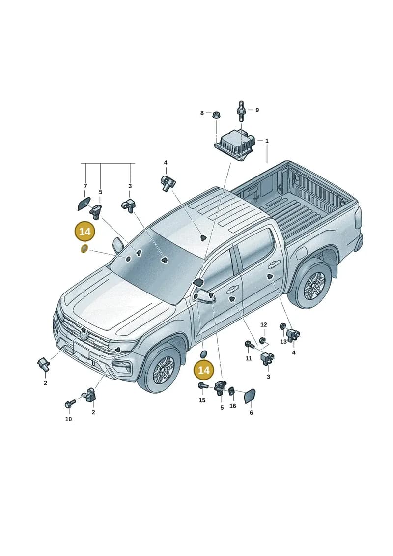 2HJ831447 — Volkswagen Amarok (2022-2025) diagram 2hb959600, position 14