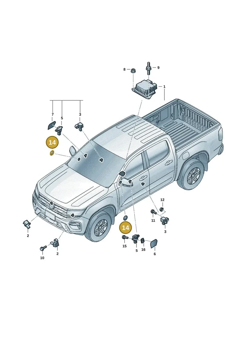 2HJ831447 — Volkswagen Amarok (2022-2025) diagram 2hb959610, position 14