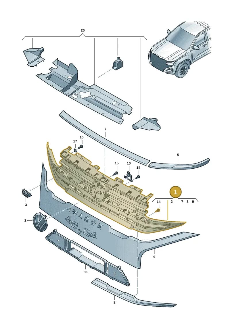 2HJ853653BJO25 — Volkswagen Amarok (2022-2025) diagram 2hb853000, position 1