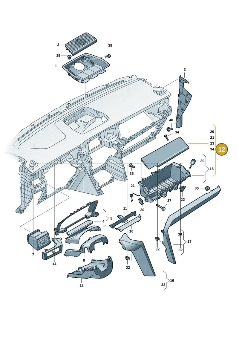 2HJ857094CTC16 — Volkswagen Amarok (2022-2025) diagram 2hb857100, position 12