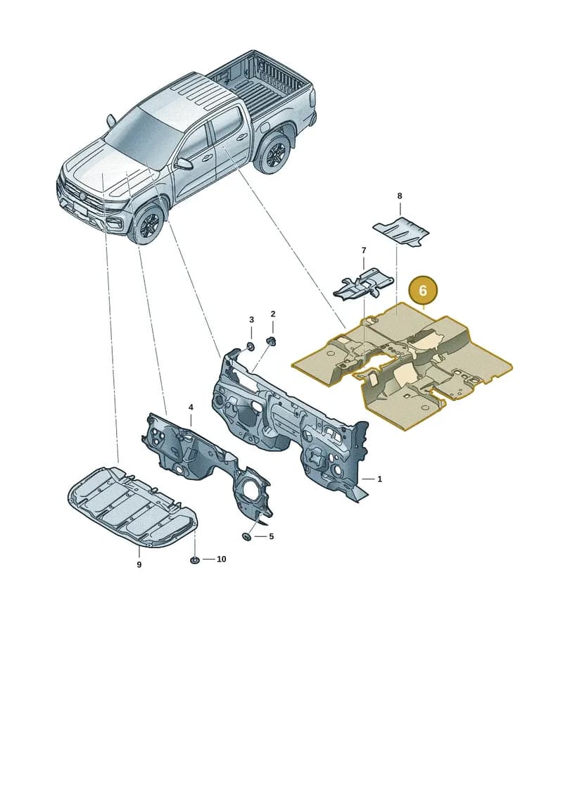 2HJ863870A — Volkswagen Amarok (2022-2025) diagram 2hb863200, position 6