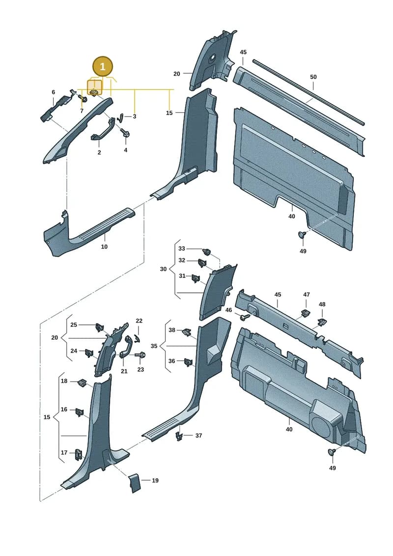 2HJ868197SS16 — Volkswagen Amarok (2022-2025) diagram 2hb867700, position 1
