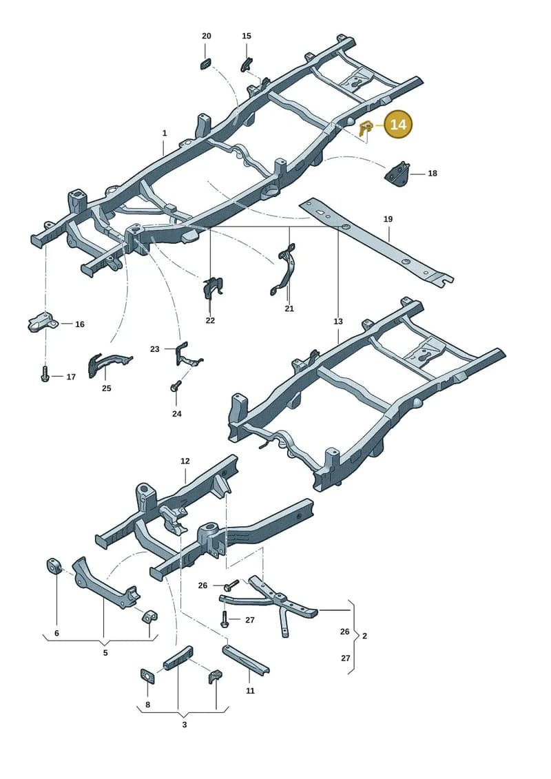 2HJ898883 — Volkswagen Amarok (2022-2025) diagram 2hb803010, position 14