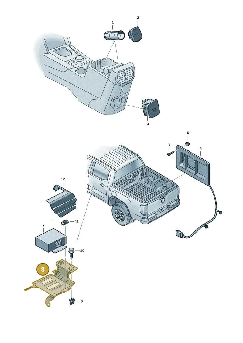 2HJ901099A — Volkswagen Amarok (2022-2025) diagram 2hb919020, position 8