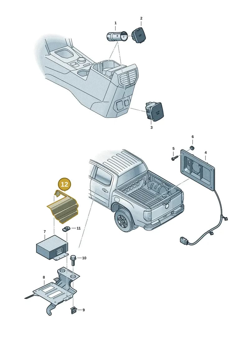 2HJ903521A — Volkswagen Amarok (2022-2025) diagram 2hb919020, position 12