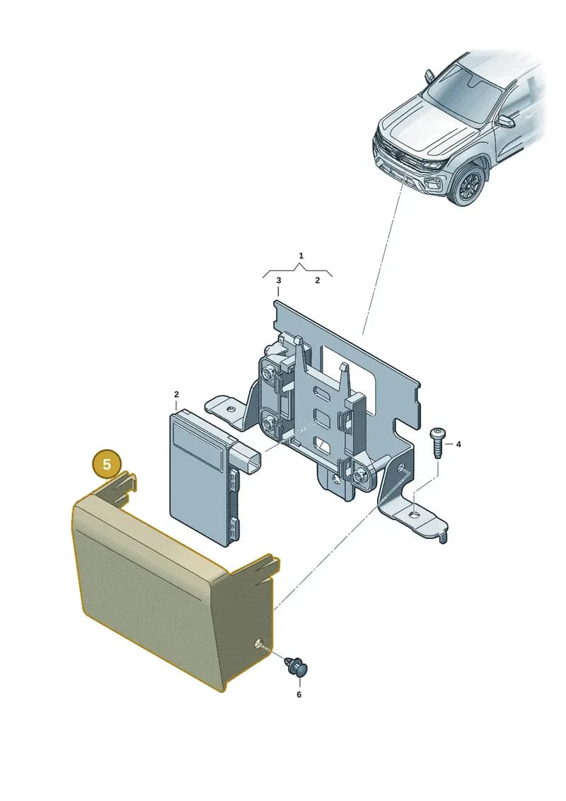 2HJ907667A — Volkswagen Amarok (2022-2025) diagram 2hb907600, position 5