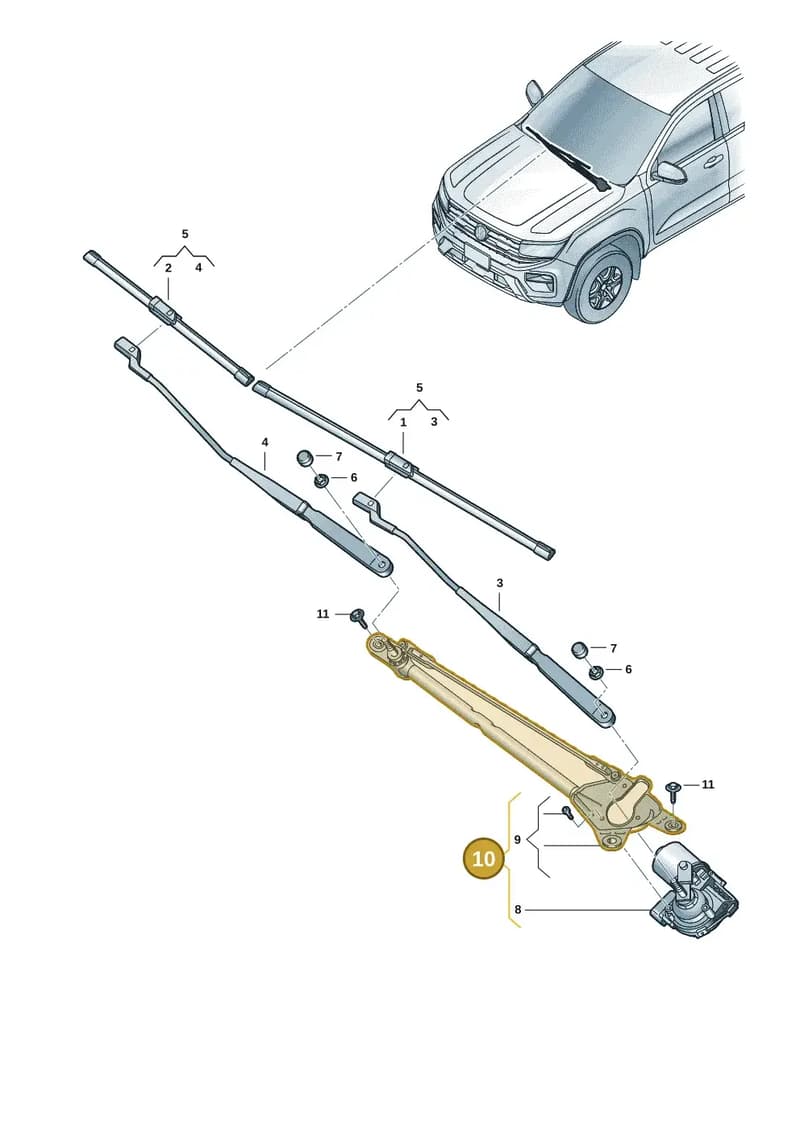 2HJ955023A — Volkswagen Amarok (2022-2025) diagram 2hb955000, position 10
