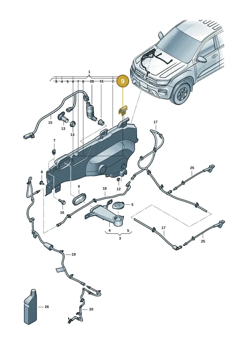 2HJ955192 — Volkswagen Amarok (2022-2025) diagram 2hb955100, position 9