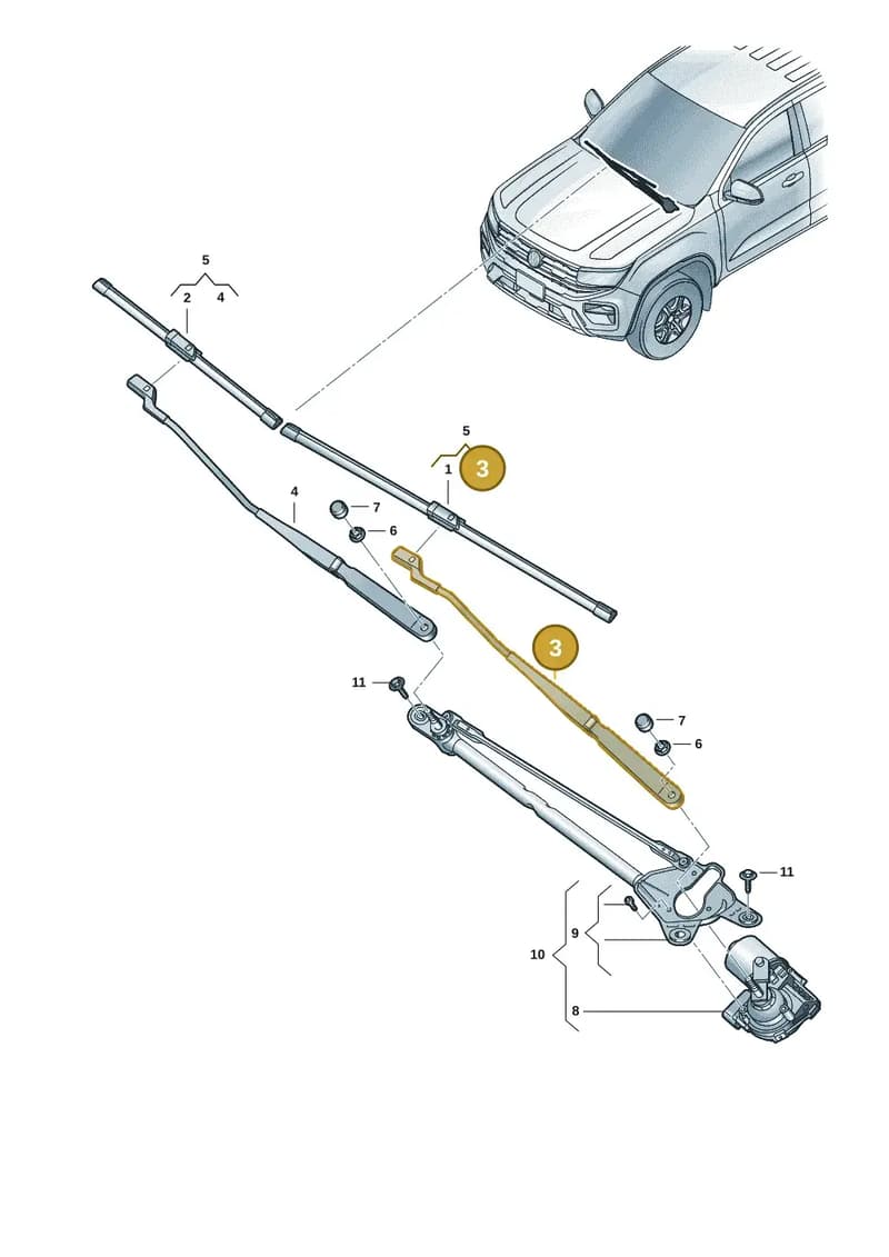 2HJ955410A — Volkswagen Amarok (2022-2025) diagram 2hb955000, position 3