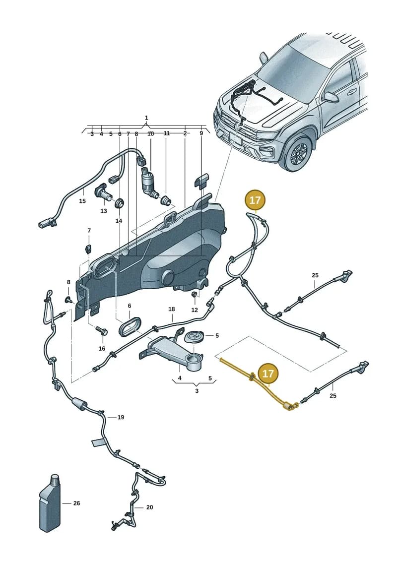 2HJ955447A — Volkswagen Amarok (2022-2025) diagram 2hb955100, position 17