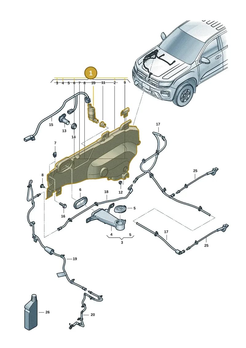 2HJ955451A — Volkswagen Amarok (2022-2025) diagram 2hb955100, position 1