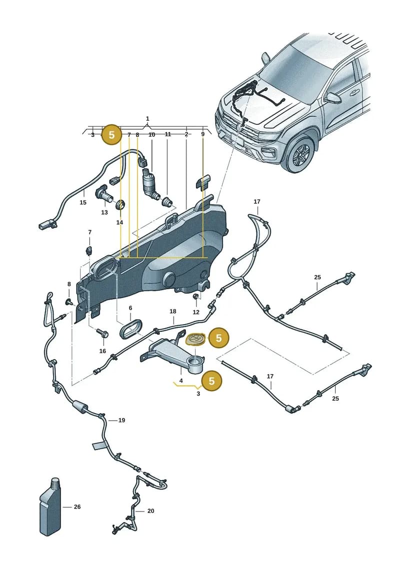 2HJ955455A — Volkswagen Amarok (2022-2025) diagram 2hb955100, position 5