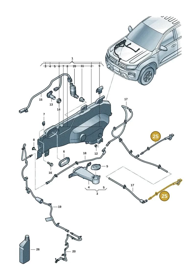 2HJ955986A — Volkswagen Amarok (2022-2025) diagram 2hb955100, position 25