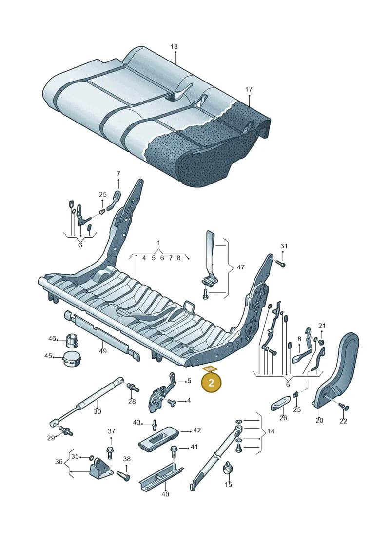 2K0010411D — Volkswagen Caddy panel van (2008-2010) diagram 443883200, position 2