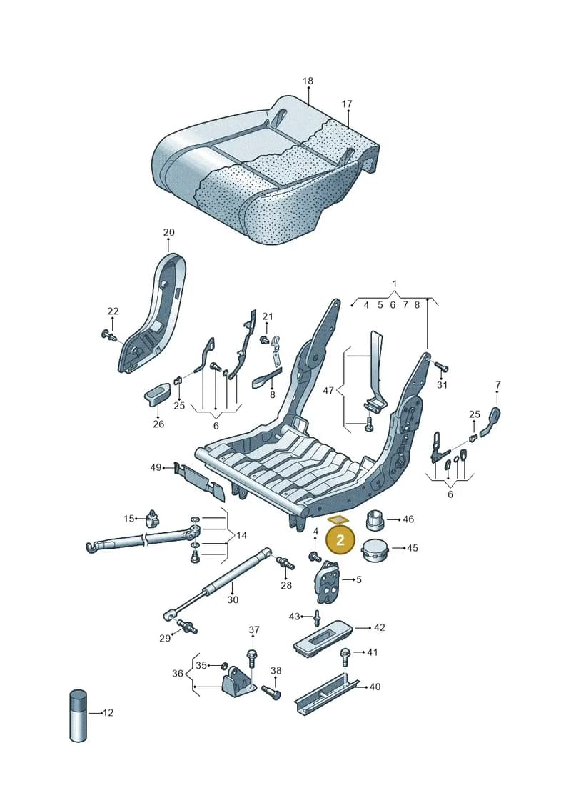 2K0010411D — Volkswagen Caddy panel van (2008-2010) diagram 443883300, position 2