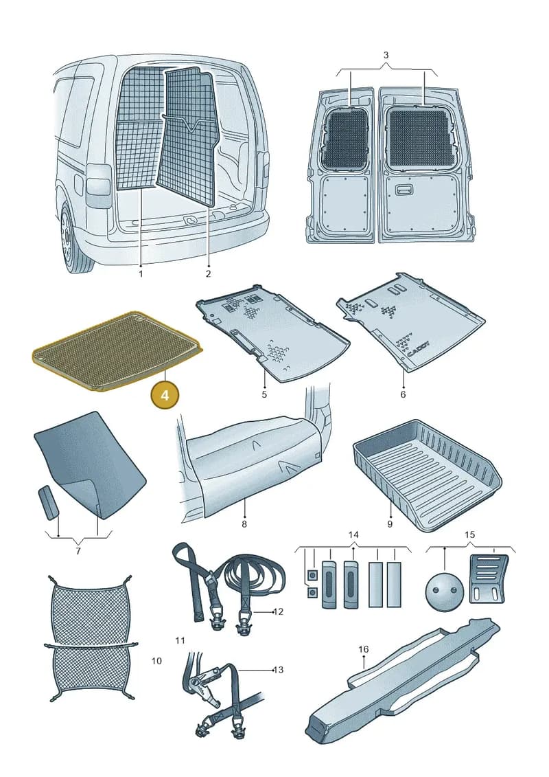 2K0061162 — Volkswagen Caddy (2015-2020) diagram 866061016, position 4