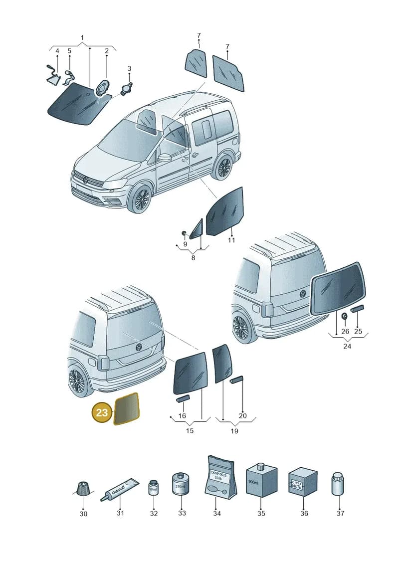 2K0853195905 — Volkswagen Caddy (2015-2020) diagram 866845000, position 23