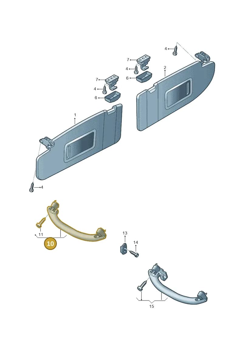2K0857607EY20 — Volkswagen Caddy (2015-2020) diagram 866857500, position 10