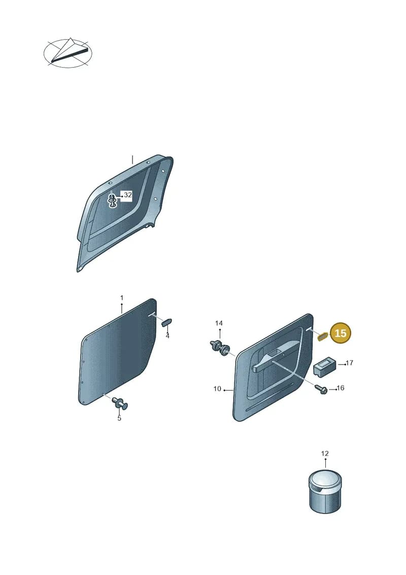 2K086722882V — Volkswagen Caddy (2015-2020) diagram 443867200, position 15