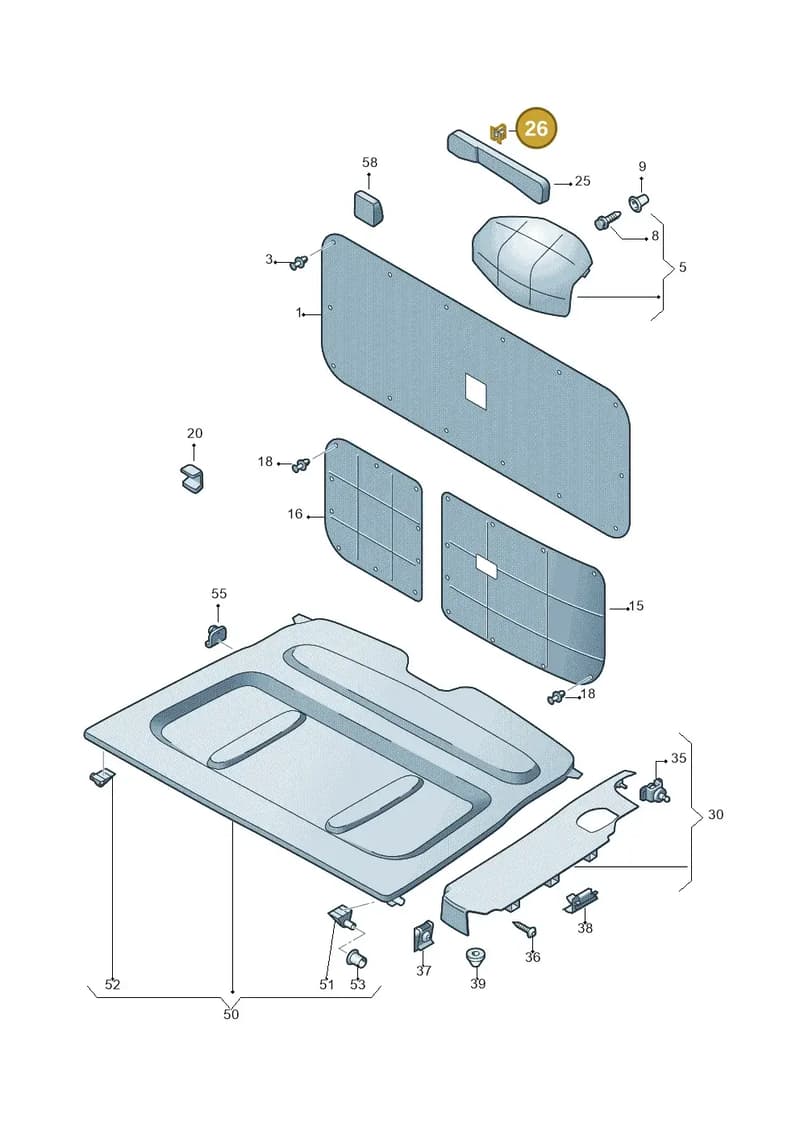 2K0867300A — Volkswagen Caddy Maxi Kombi (2010-2015) diagram 443867800, position 26