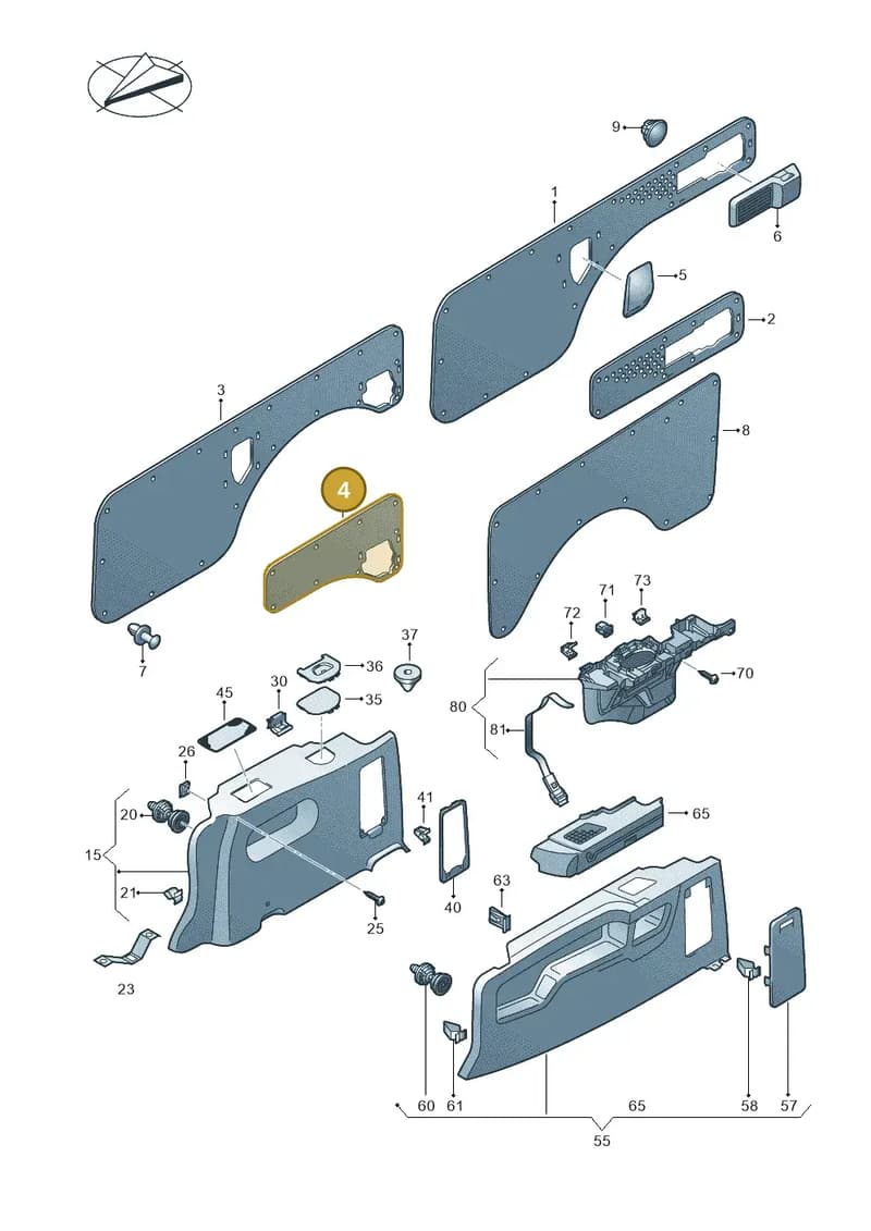 2K0867482ATZ6 — Volkswagen Caddy (2015-2020) diagram 443867300, position 4