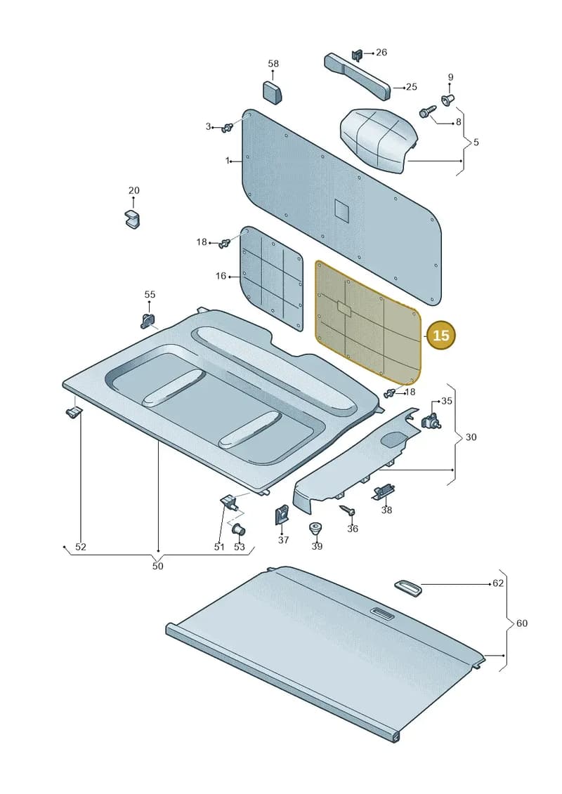 2K0867611ETZ6 — Volkswagen Caddy (2015-2020) diagram 866867800, position 15