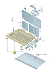 2K08677697T8 Volkswagen Cover for Luggage Compartment (Titan Black 7T8)