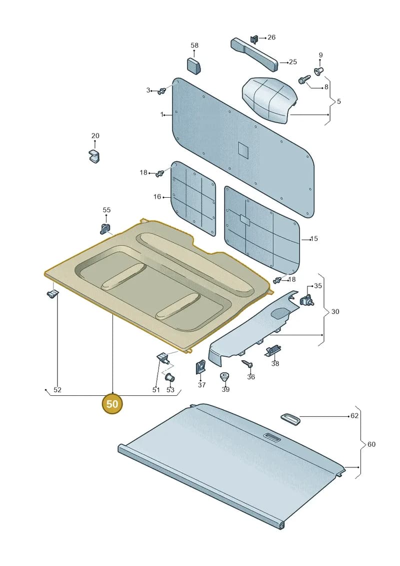 2K08677697T8 — Volkswagen Caddy (2015-2020) diagram 866867800, position 50