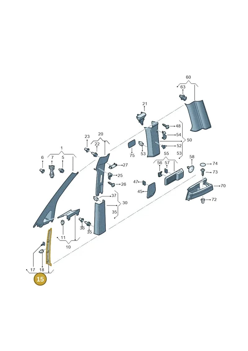 2K0868223B82V — Volkswagen Caddy (2015-2020) diagram 866867650, position 15