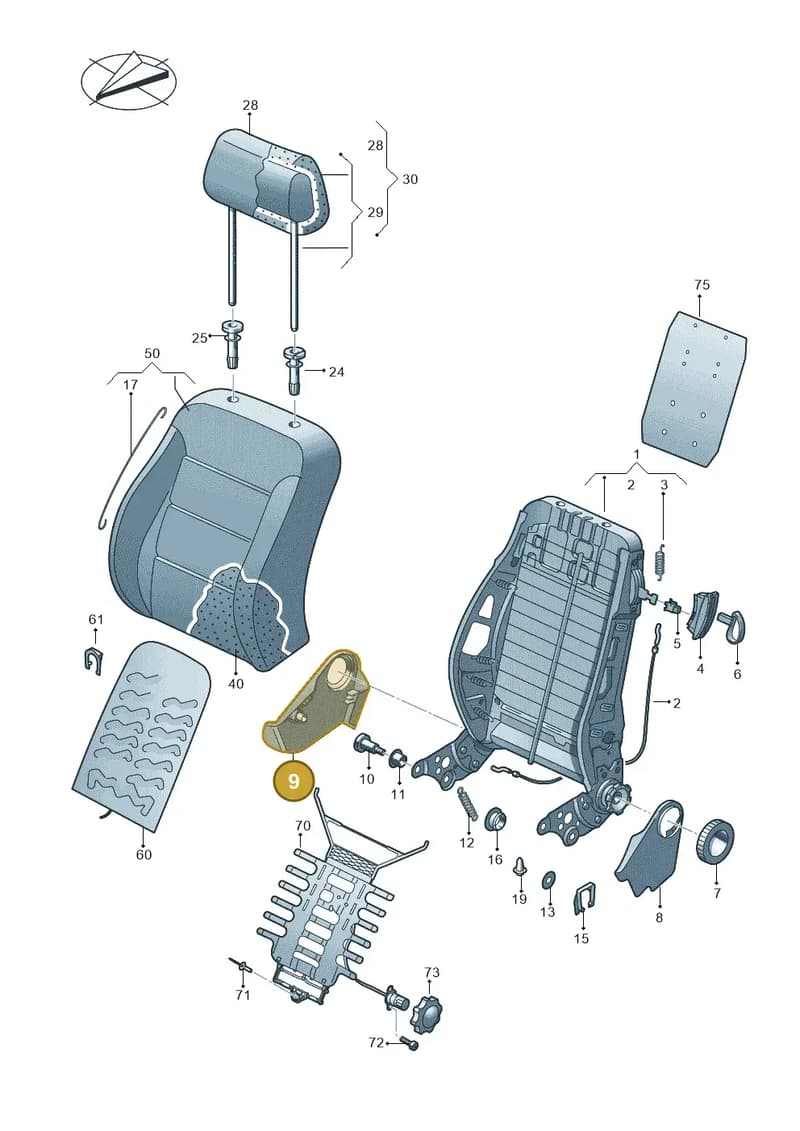 2K0881479A82V — Volkswagen Amarok twin cab (2009-2012) diagram 683881500, position 9
