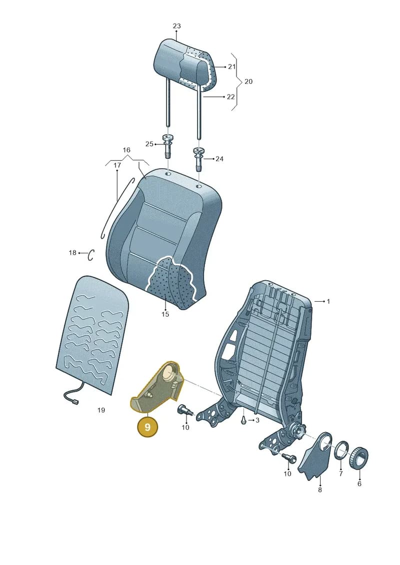 2K0881479A82V — Volkswagen Caddy panel van (2008-2010) diagram 690881500, position 9