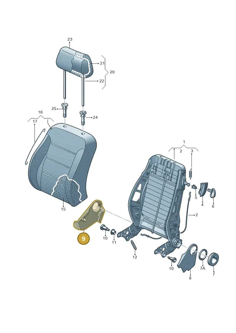 2K0881480A82V — Volkswagen Caddy panel van (2008-2010) diagram 253881500, position 9