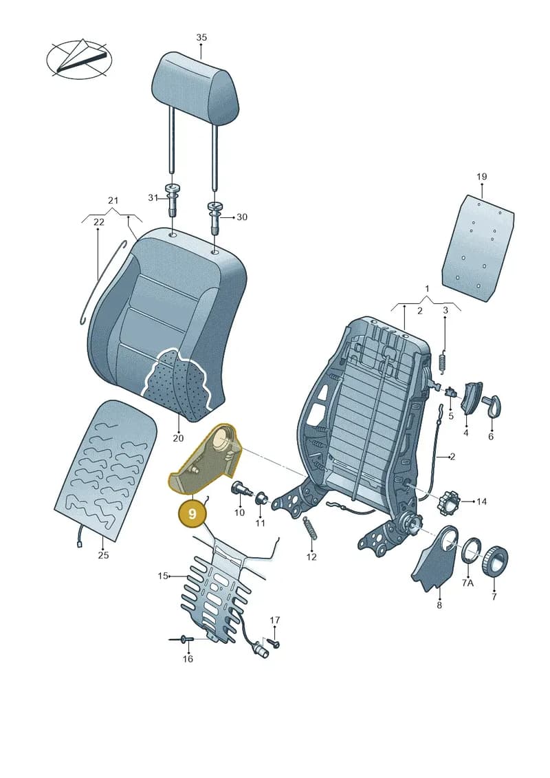 2K0881480A82V — Volkswagen Caddy (2015-2020) diagram 690881520, position 9