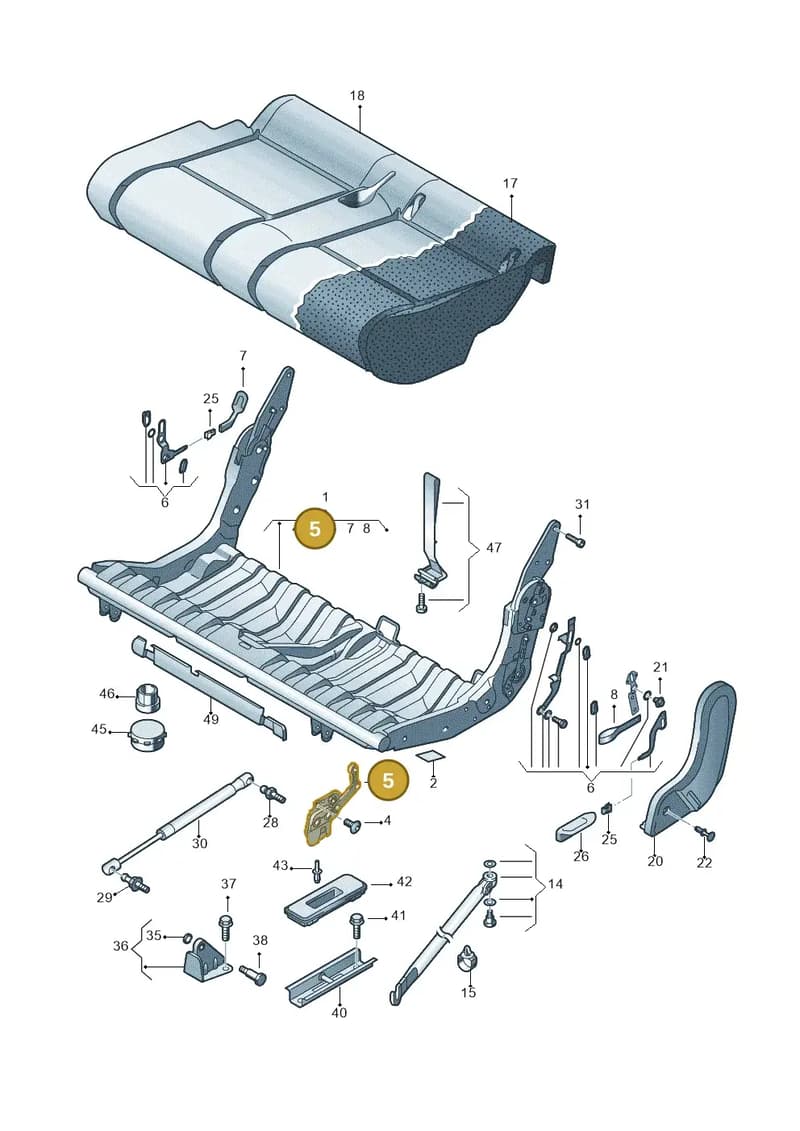 2K0883099E — Volkswagen Caddy panel van (2008-2010) diagram 443883200, position 5
