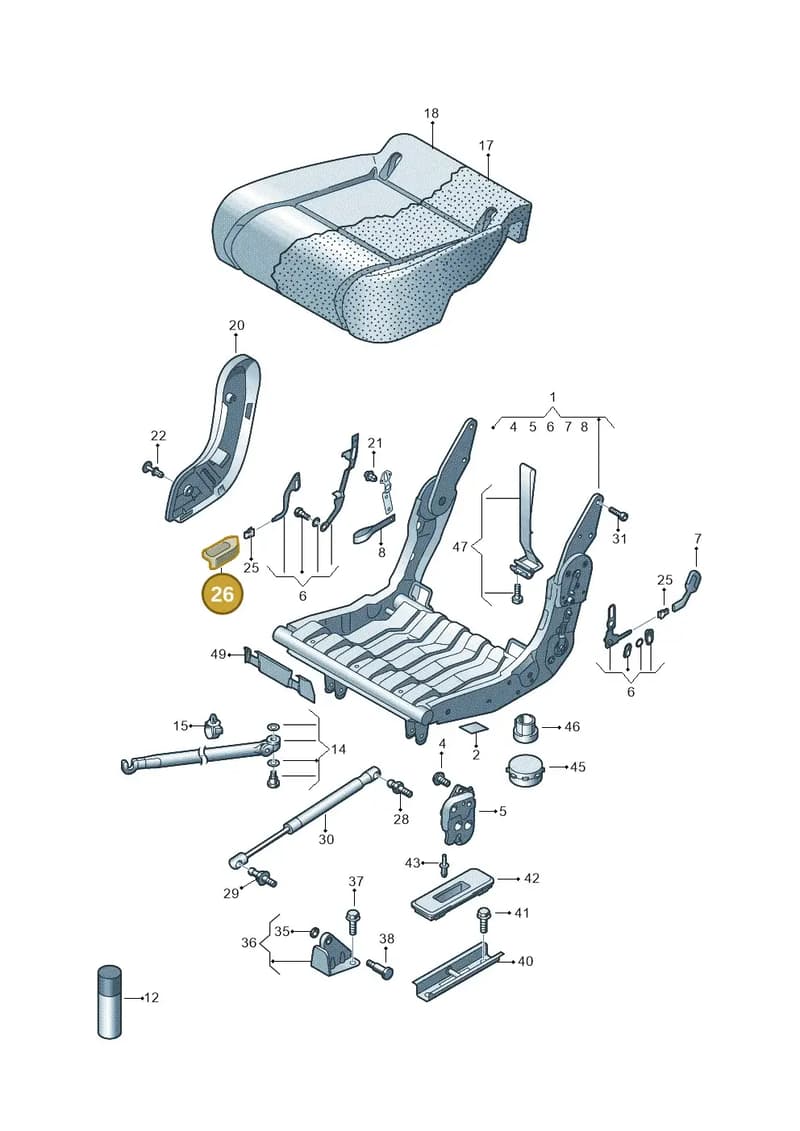 2K0883254E82V — Volkswagen Caddy panel van (2008-2010) diagram 443883300, position 26