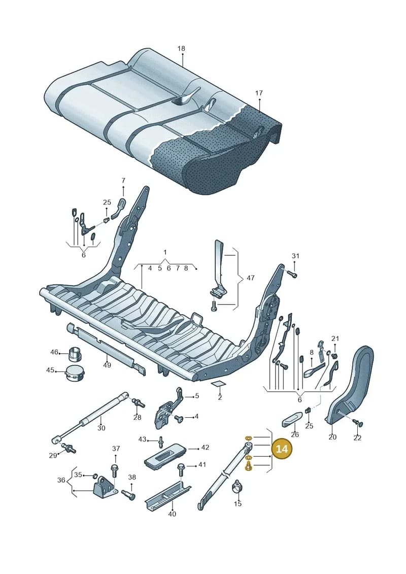 2K0883807B — Volkswagen Caddy panel van (2008-2010) diagram 443883200, position 14