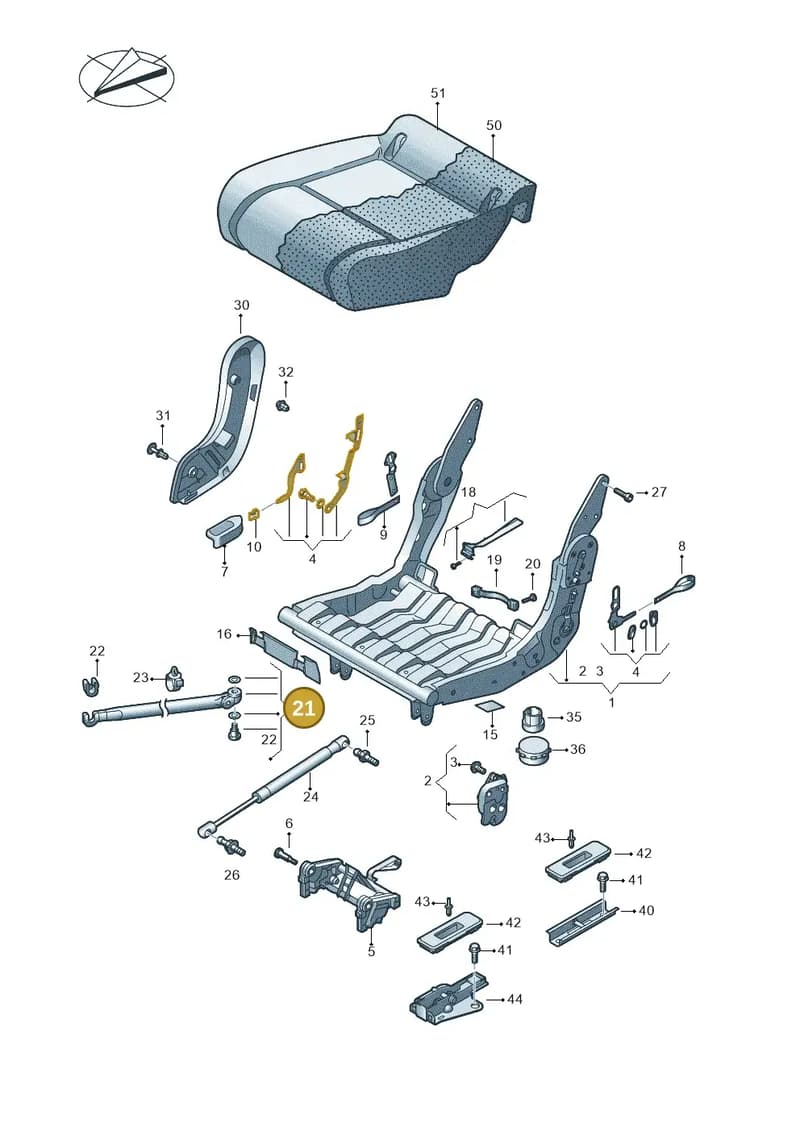 2K0883807B — Volkswagen Caddy Maxi Kombi (2010-2015) diagram 690883300, position 21
