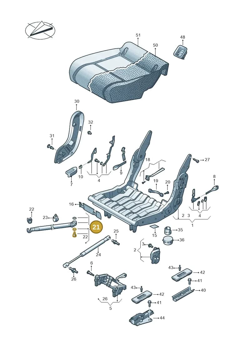 2K0883807B — Volkswagen Caddy (2015-2020) diagram 866883030, position 21