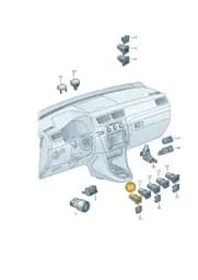 2K0927122WHS Volkswagen Pushbutton for Parking Aid (Satin Black/White WHS)