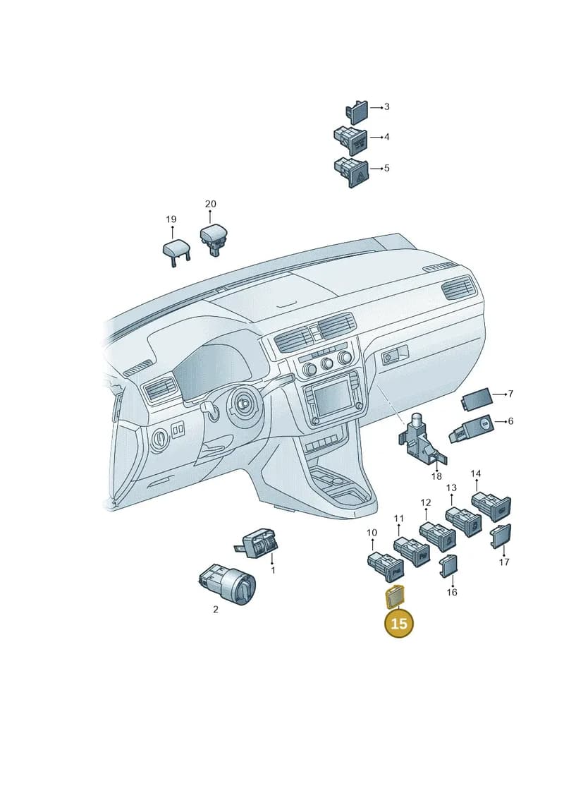 2K0959623B1QB — Volkswagen Caddy (2015-2020) diagram 866941500, position 15