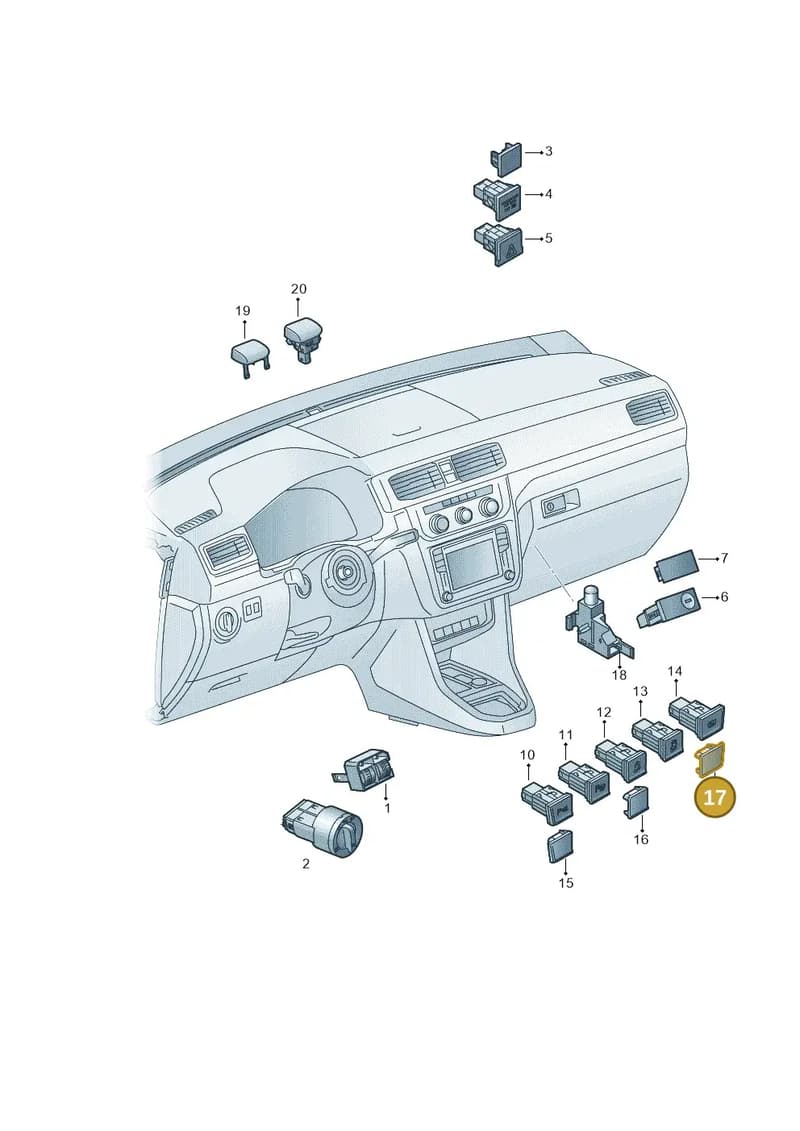 2K0959623D1QB — Volkswagen Caddy (2015-2020) diagram 866941500, position 17