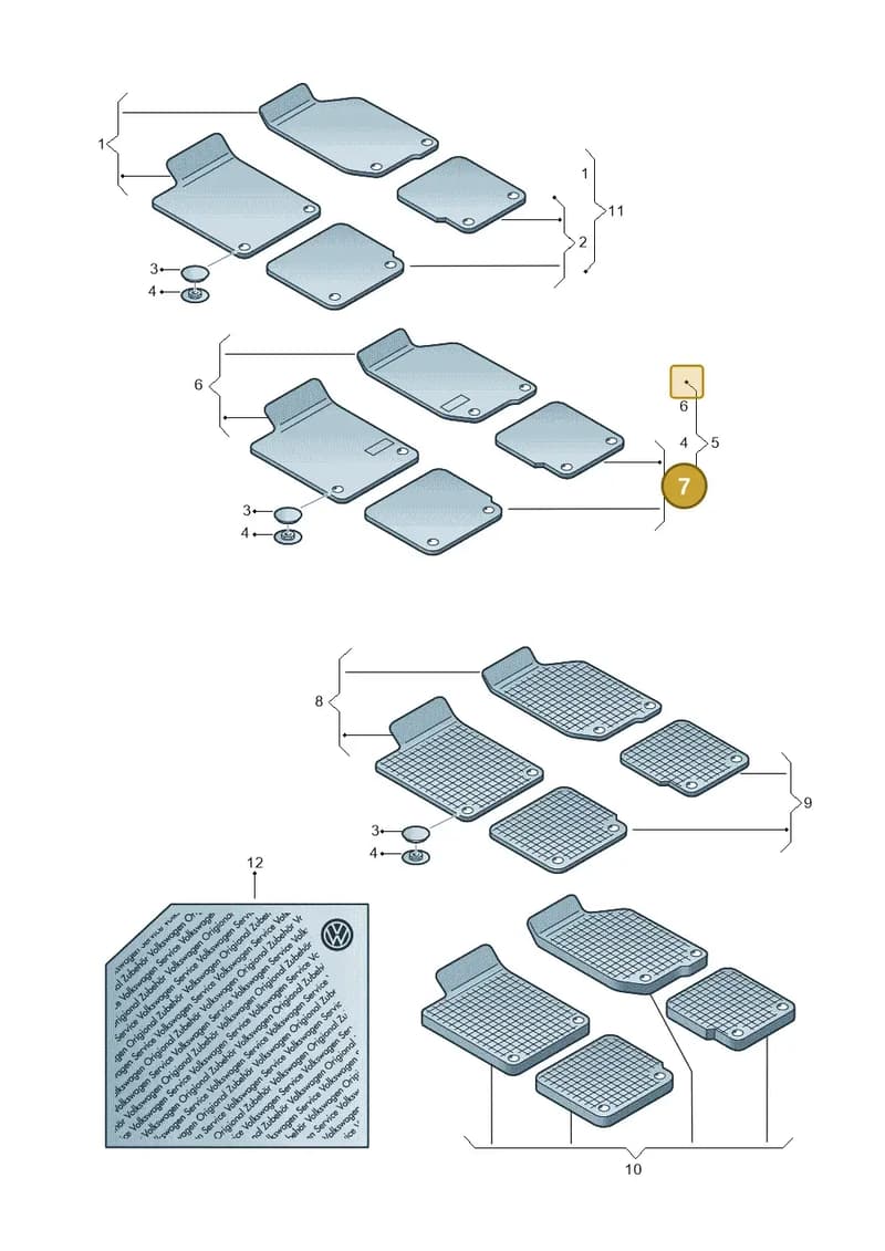 2K1061276PARYJ — Volkswagen Caddy Maxi Kombi (2010-2015) diagram 474061100, position 7