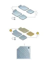 2K1061521041 Volkswagen Foot Mat, Rubber (Black 041)