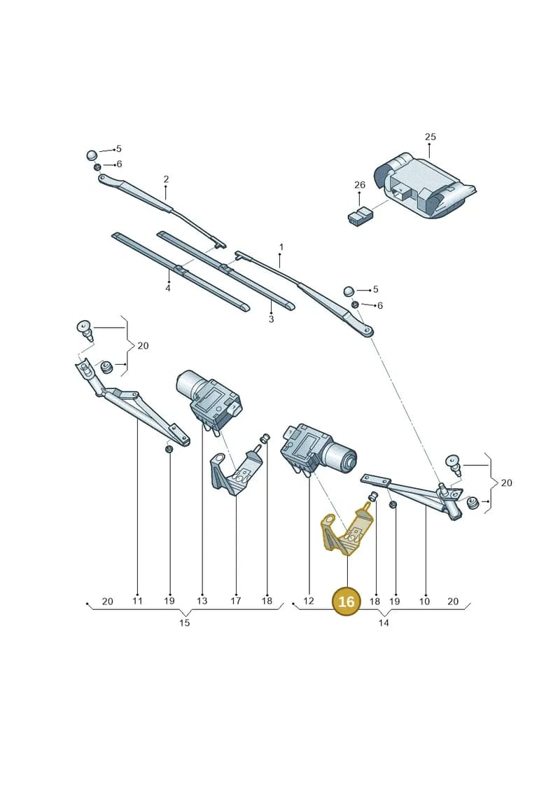2K1955623 — Volkswagen TOURAN (SVW)       "CN"04> (2004-) diagram 409955010, position 16